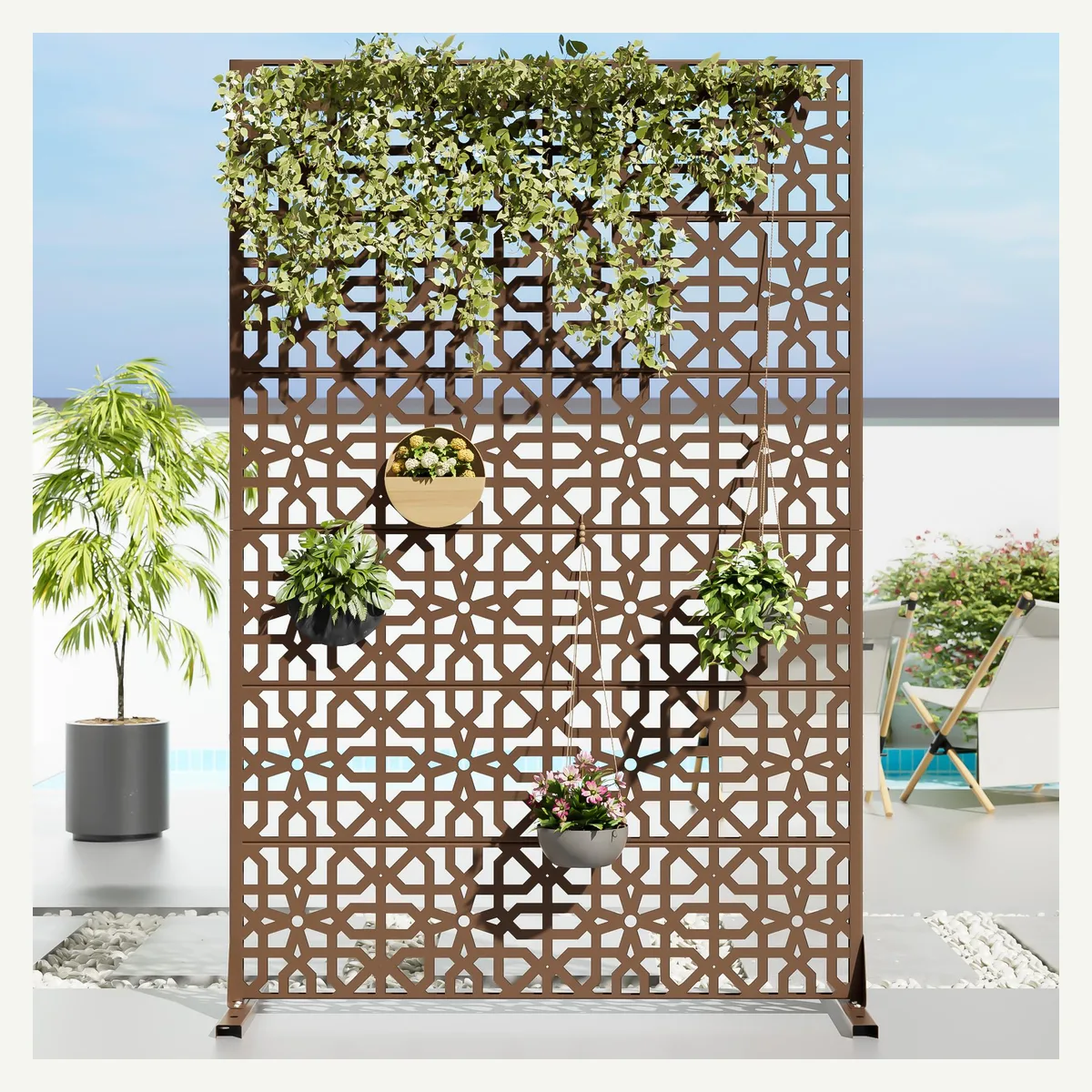 Angular Rosette Outdoor Screen — supplied view 2