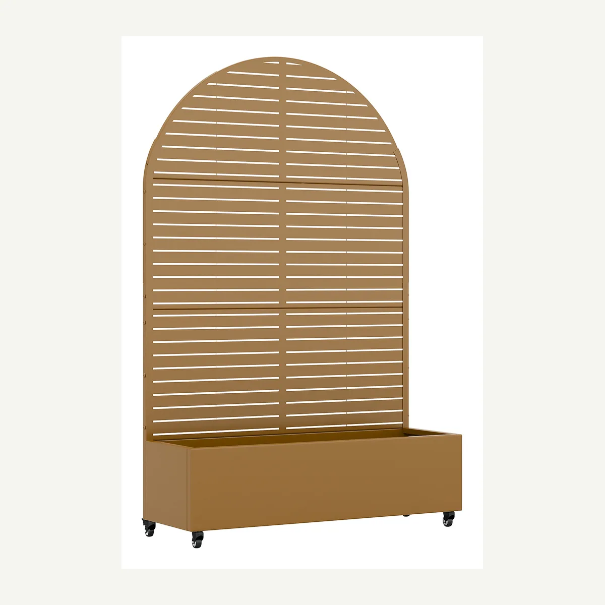 Arched Horizontal-Slat Planter — overview