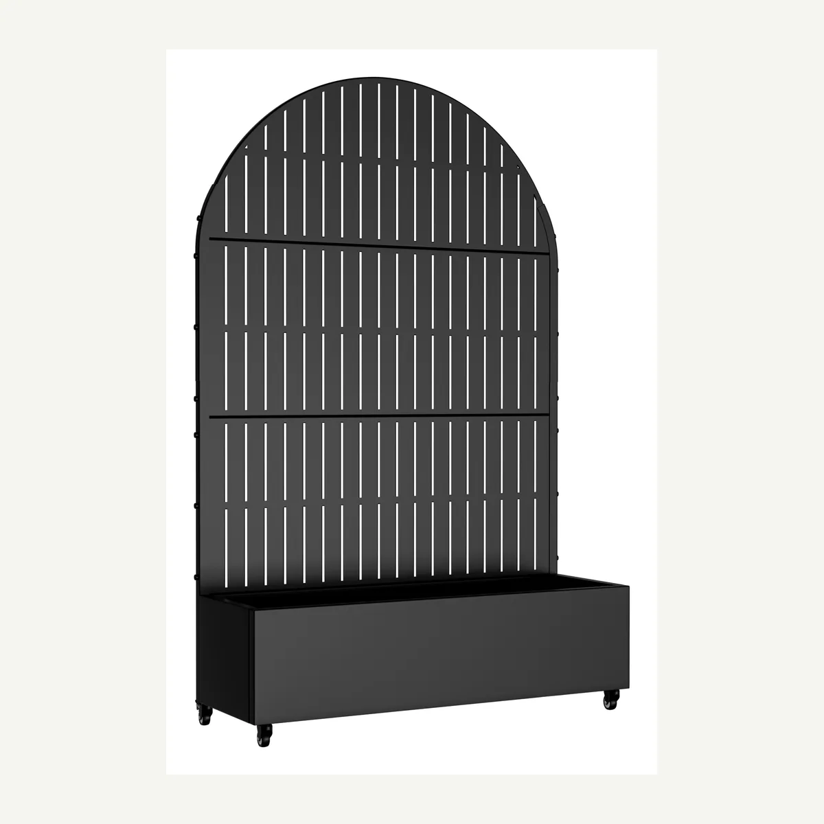 Arched Vertical-Slat Planter — overview
