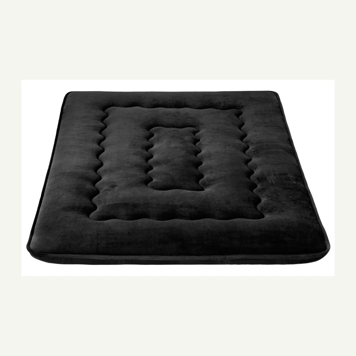Black Channel-Tufted Floor Mattress — product view