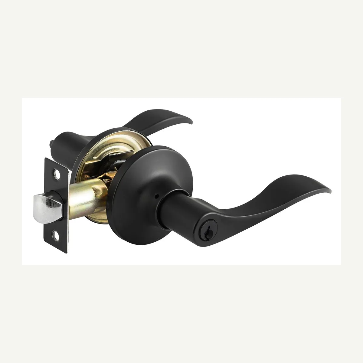 Black Curved Door Lever — product view