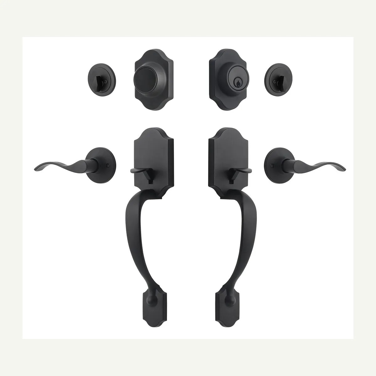 Black Double-Door Handleset — product view