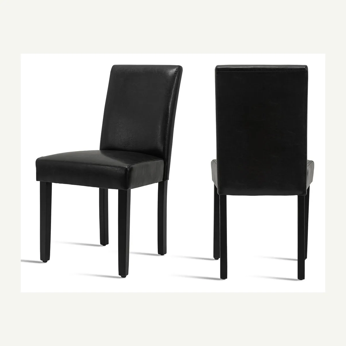 Black High-Back Dining Chair — front and rear views