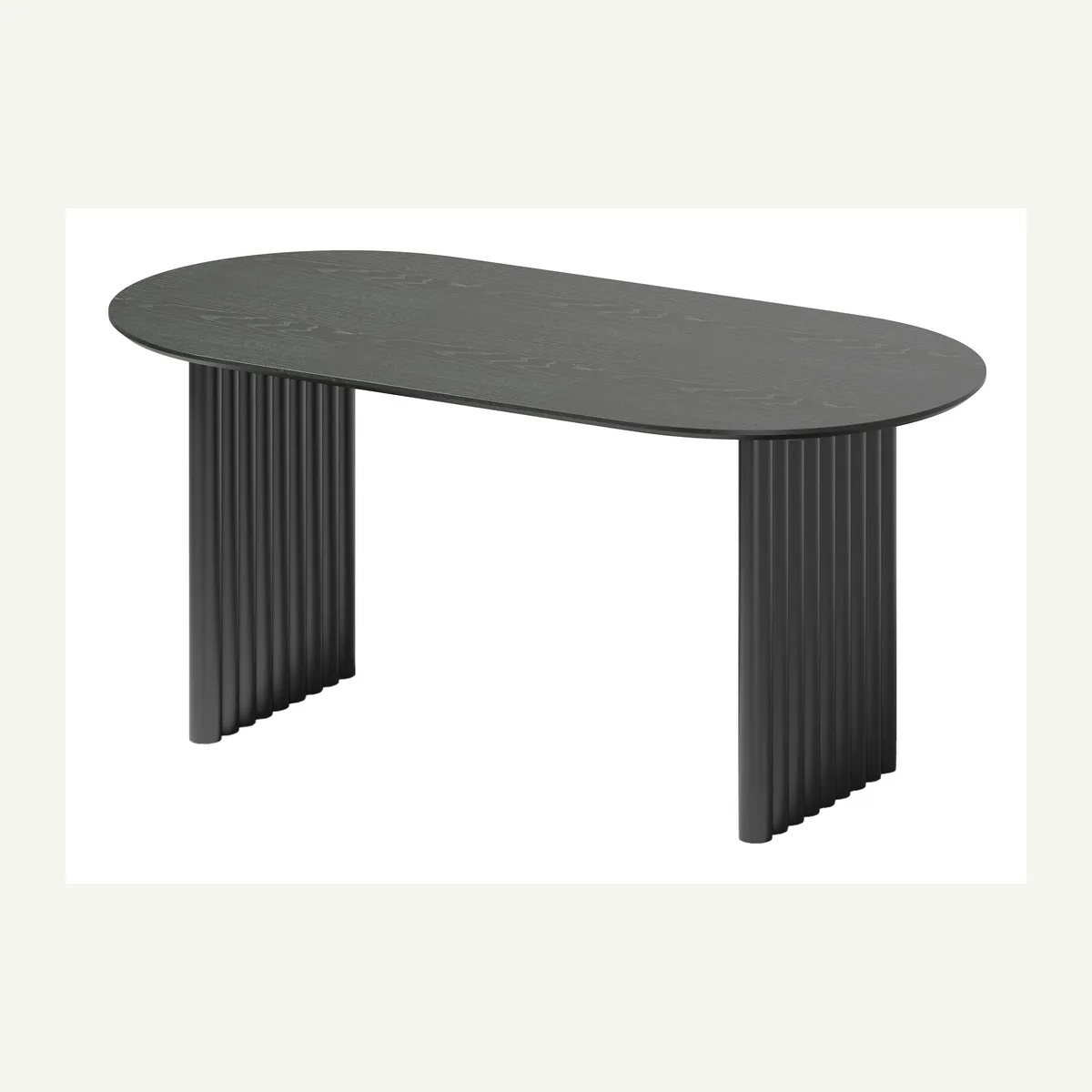 Oval Double-Pedestal Dining Table — dark finish