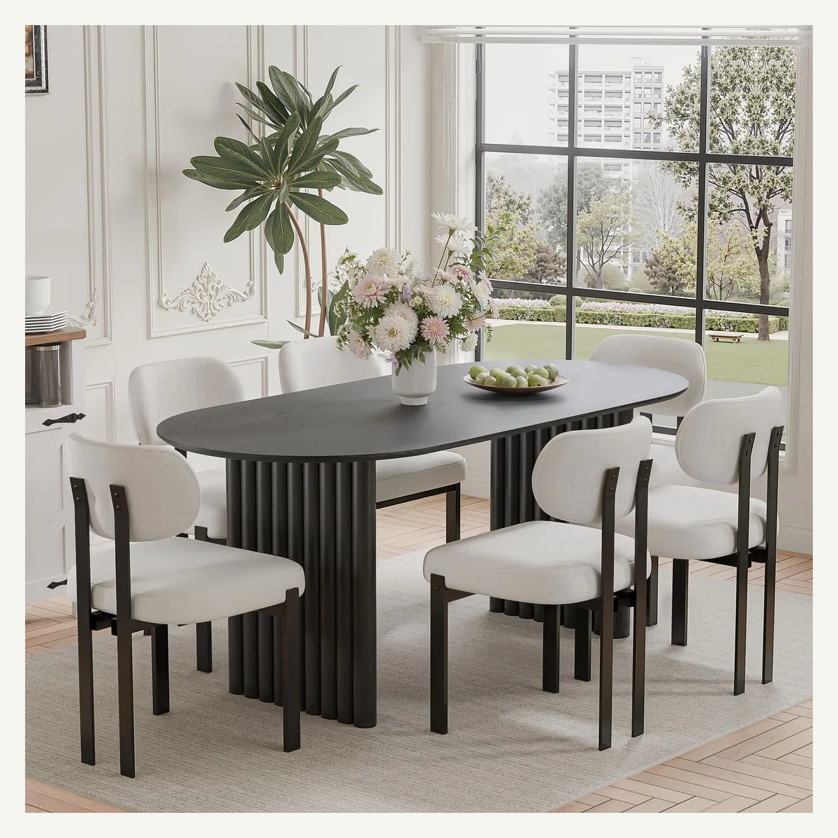 Oval Double-Pedestal Dining Table — dining setting