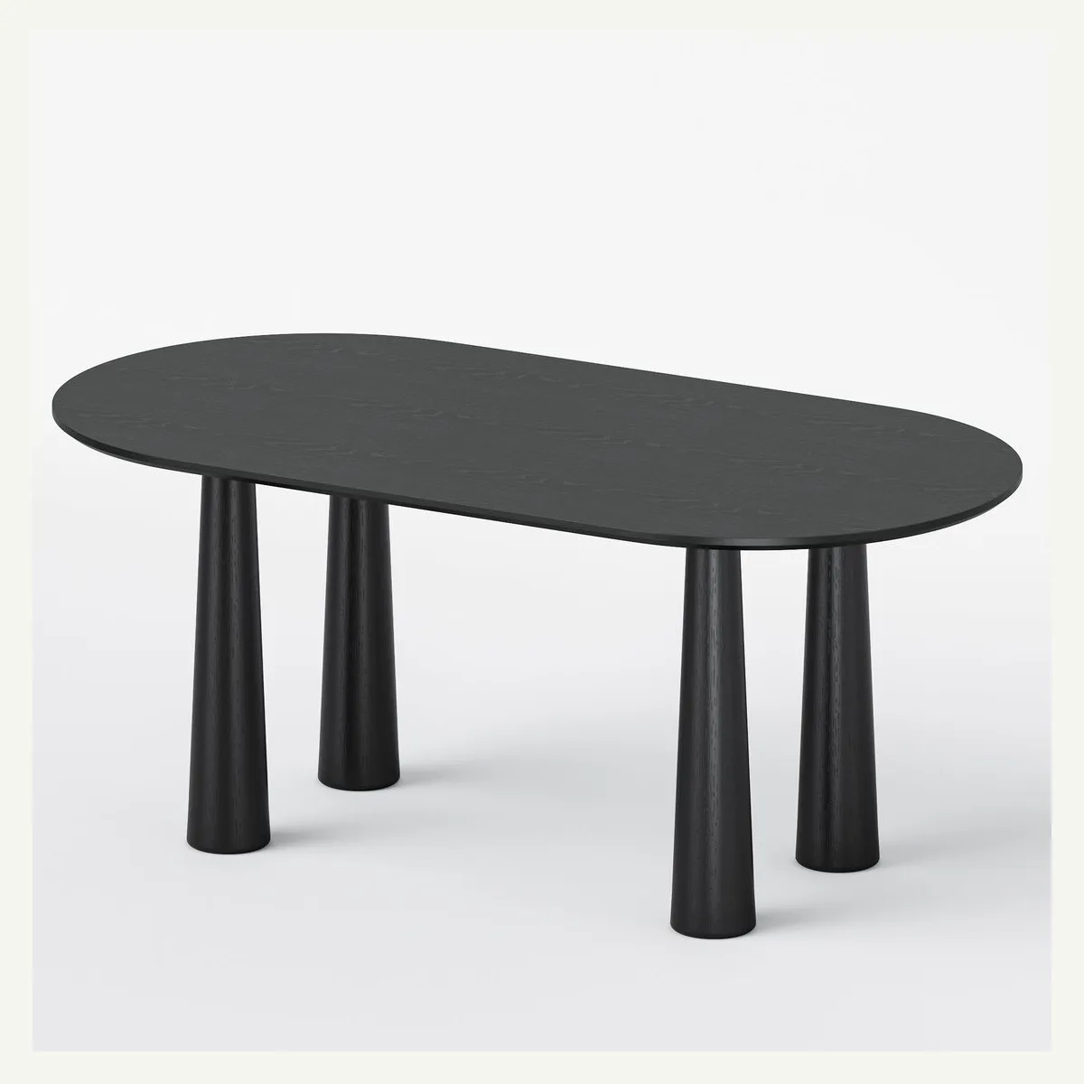 Oval Four-Leg Dining Table — dark finish