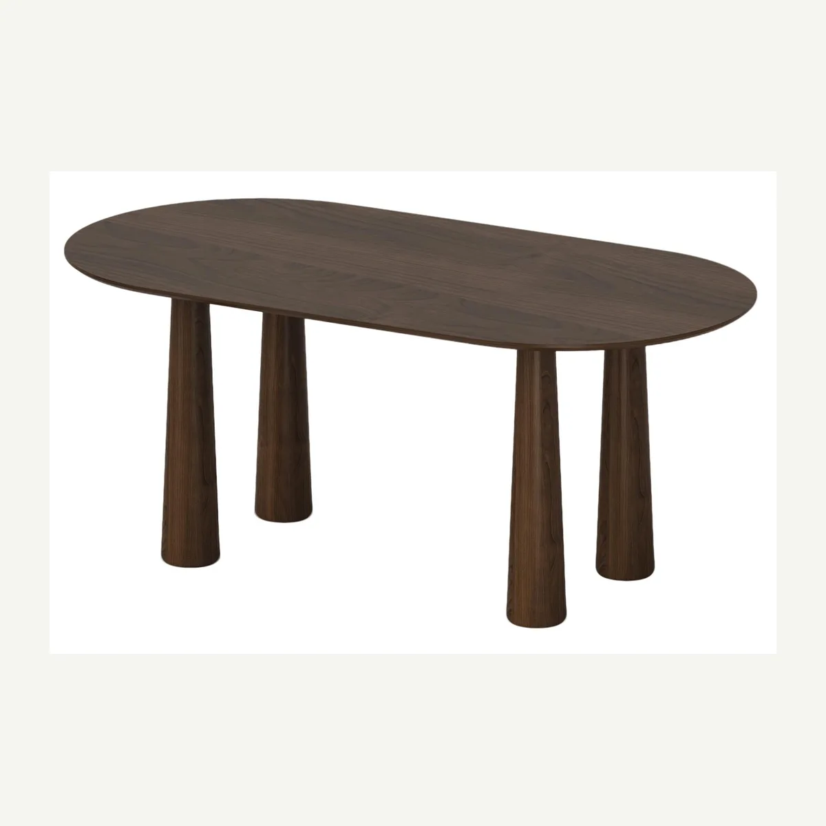 Oval Four-Leg Dining Table — brown finish