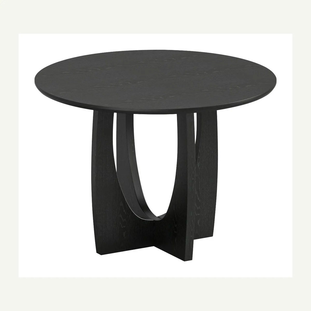 Round Arch Cross-Base Dining Table — dark finish