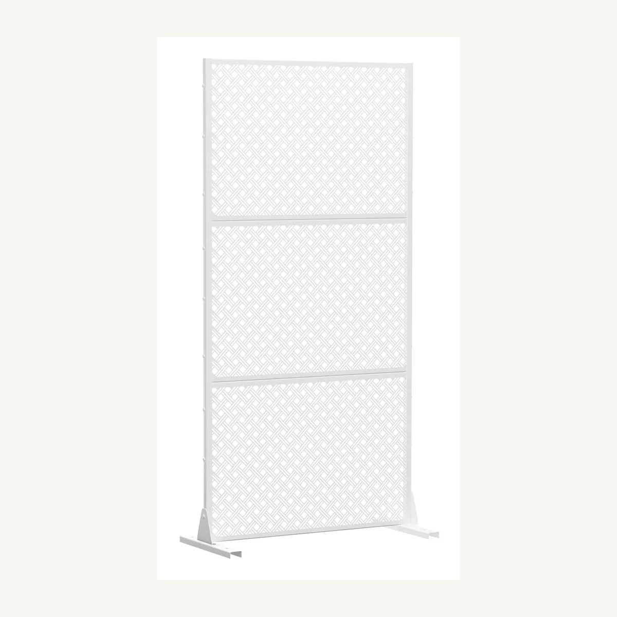 Woven-Pattern Outdoor Screen — light finish