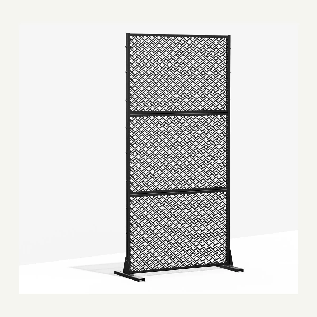 Woven-Pattern Outdoor Screen — dark finish
