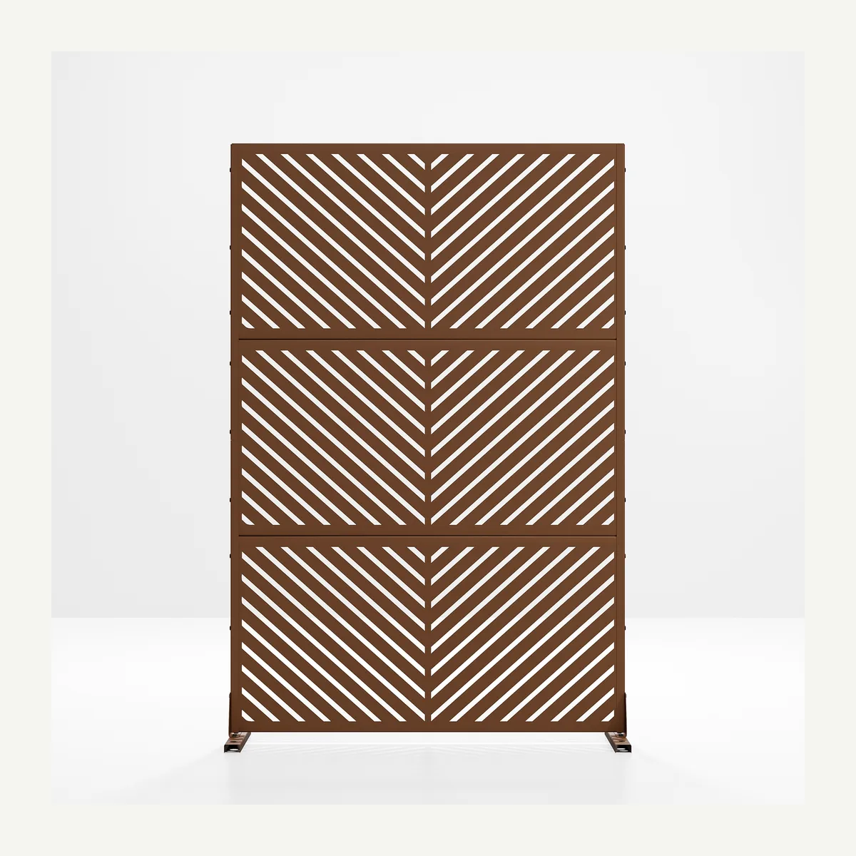 Chevron Outdoor Screen — brown finish