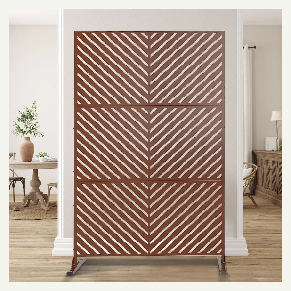 Chevron Outdoor Screen — interior setting
