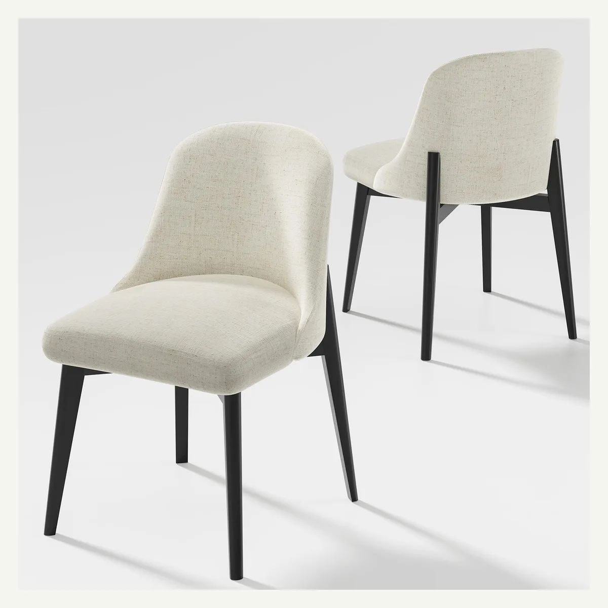 Contoured-Back Dining Chair — product view