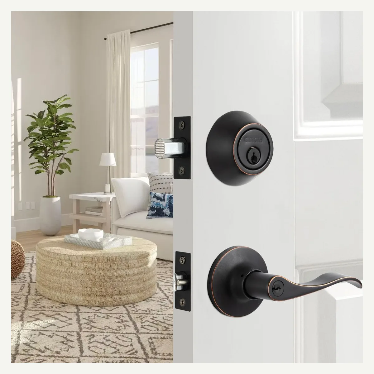 Dark Lever and Deadbolt Set — door setting