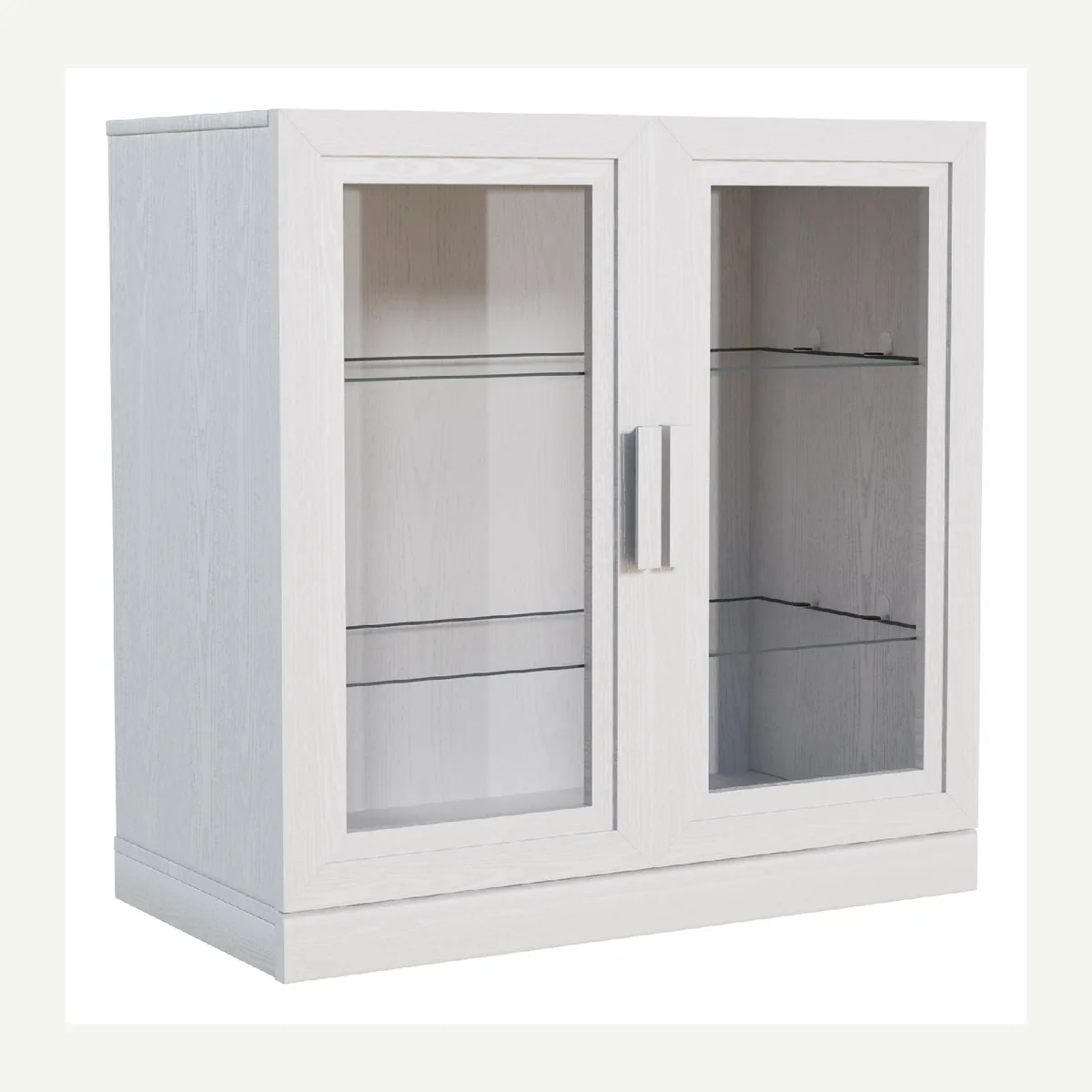 Framed Display-Door Cabinet — light finish