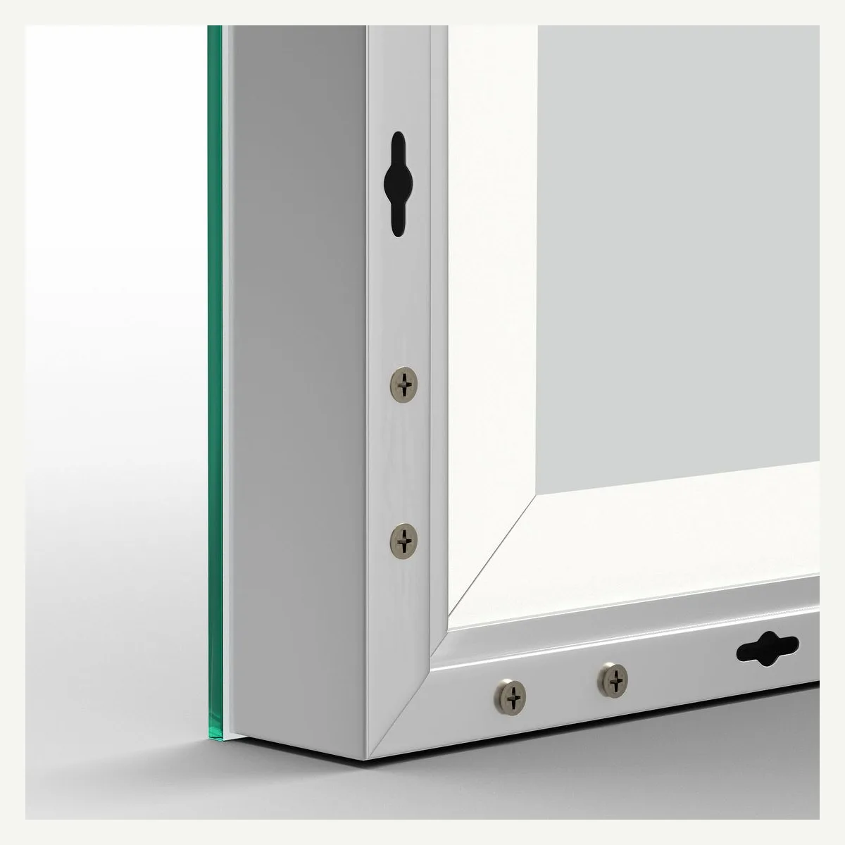 Illuminated Rectangular Wall Mirror — rear detail