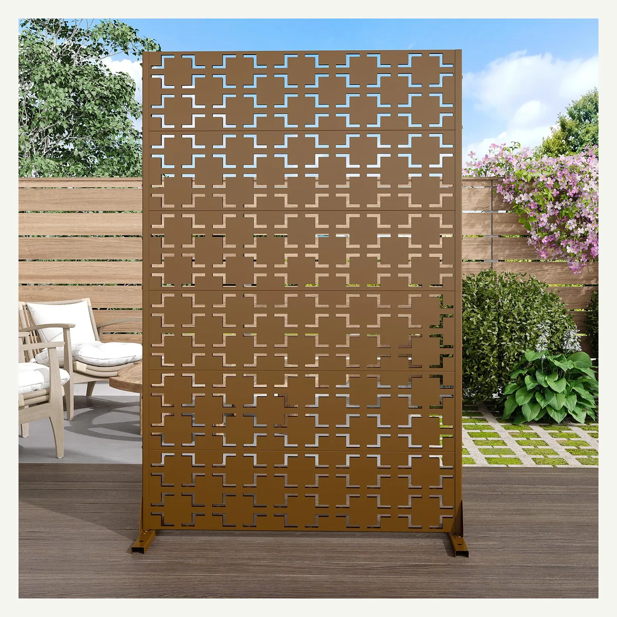 Interlocking-Cross Outdoor Screen — supplied view 4
