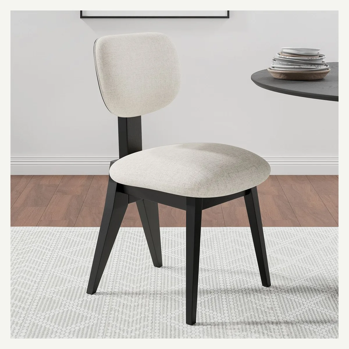 Light-Seat Black-Frame Dining Chair — dining setting