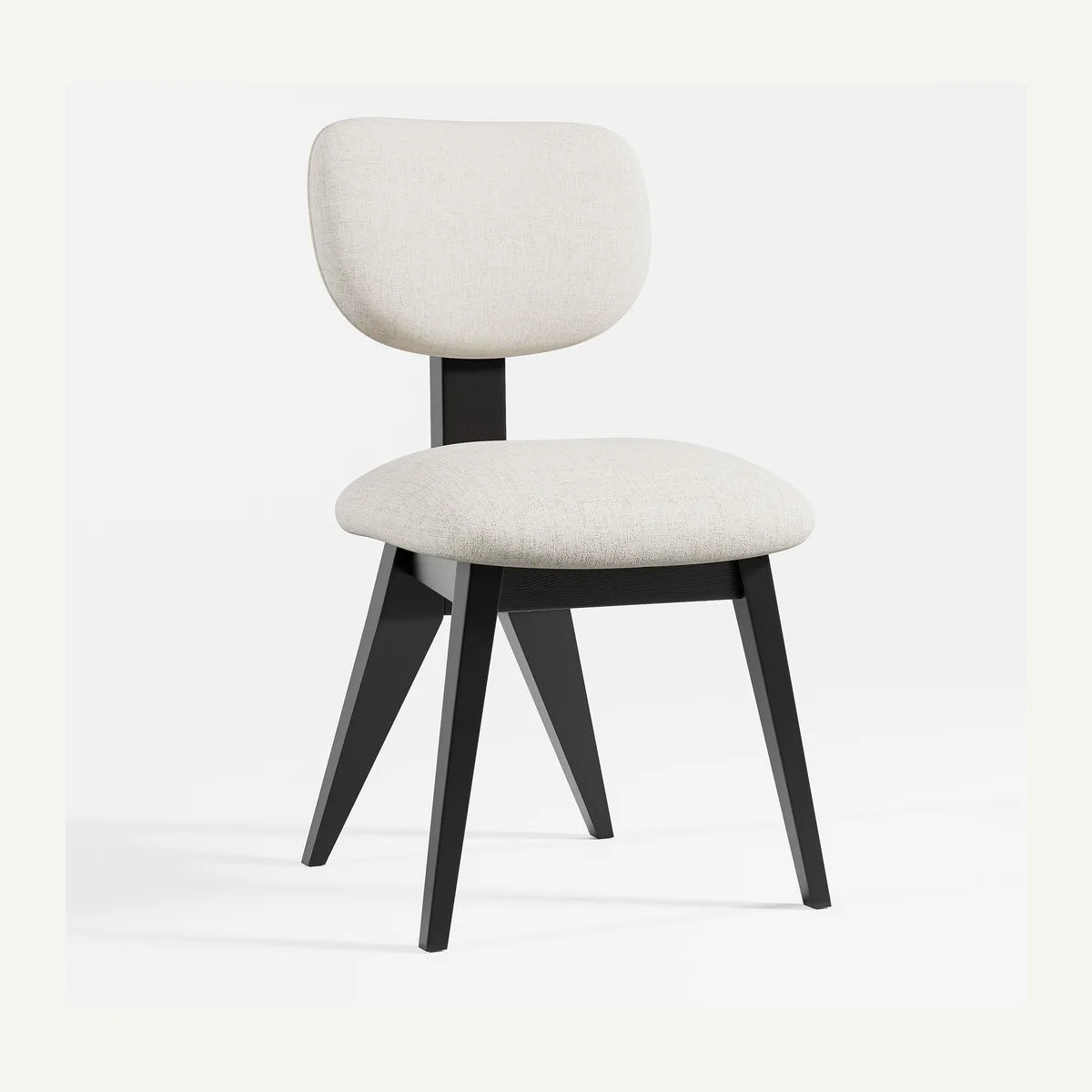 Light-Seat Black-Frame Dining Chair — front view