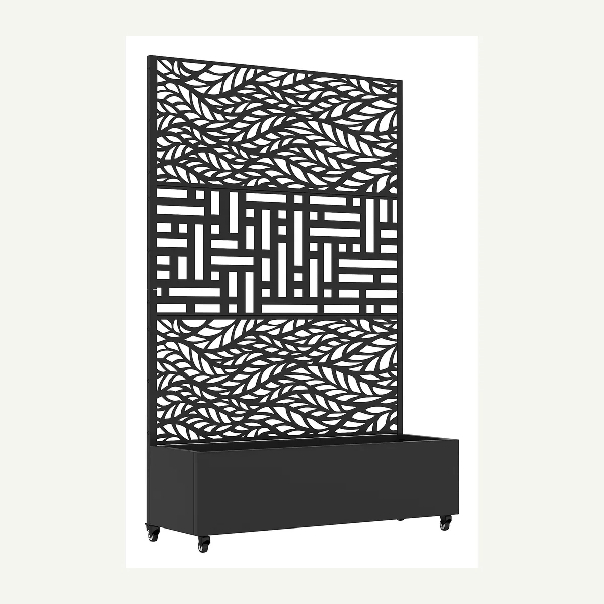 Mixed-Pattern Trellis Planter — woven and branch panels