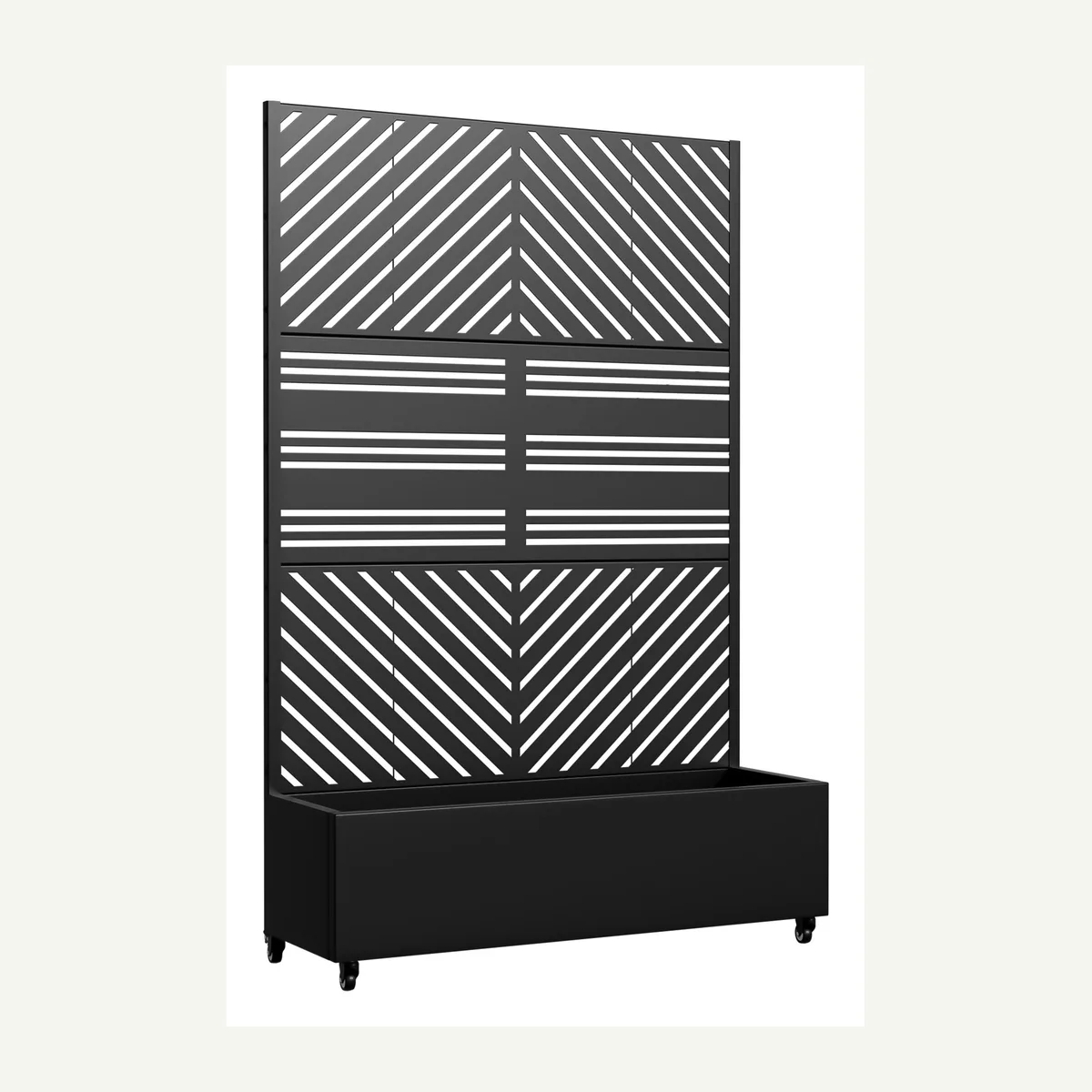 Mixed-Pattern Trellis Planter — chevron and slot panels