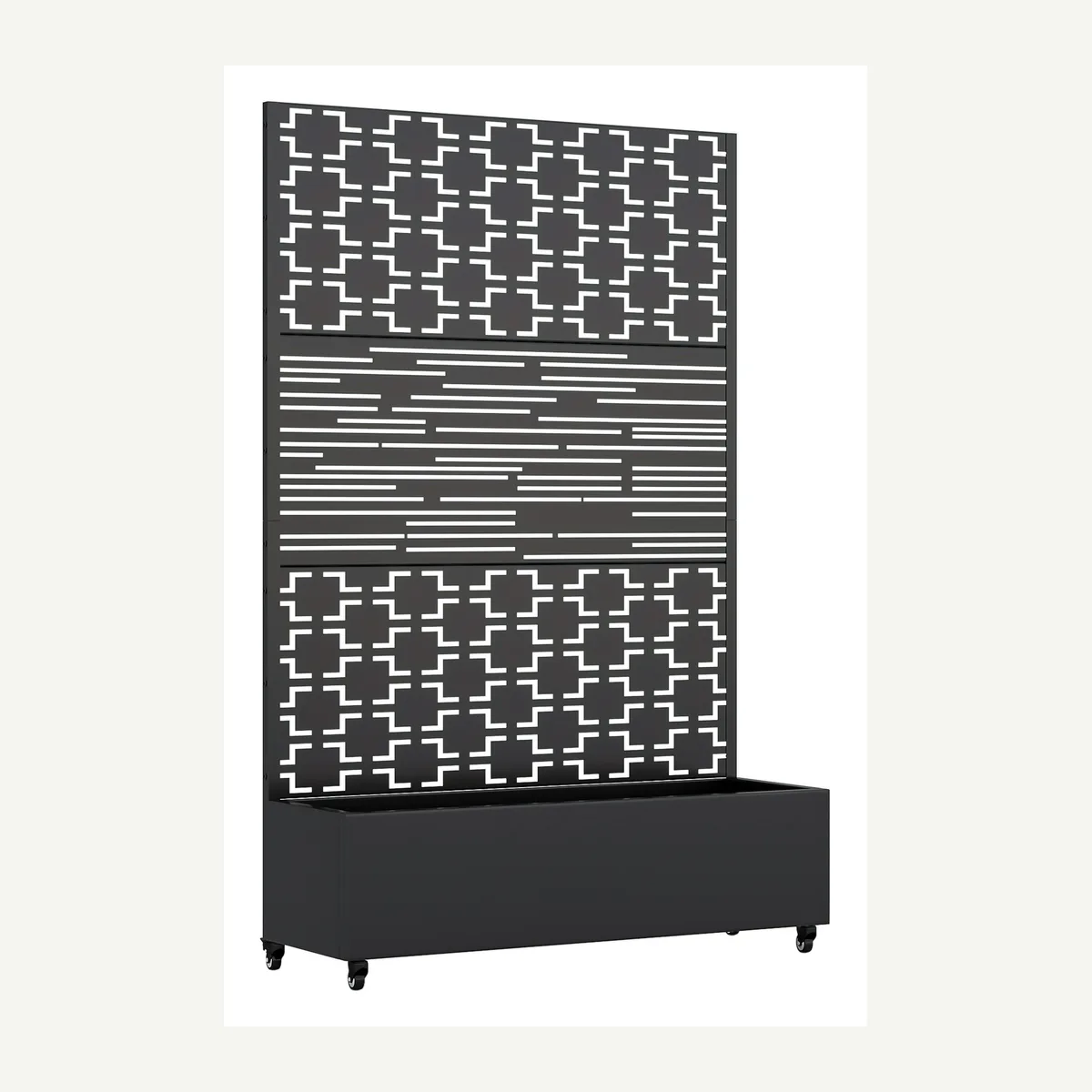 Mixed-Pattern Trellis Planter — cross and dash panels