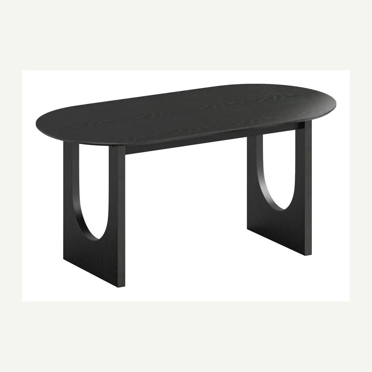 Oval Arch-Cutout Dining Table — dark finish