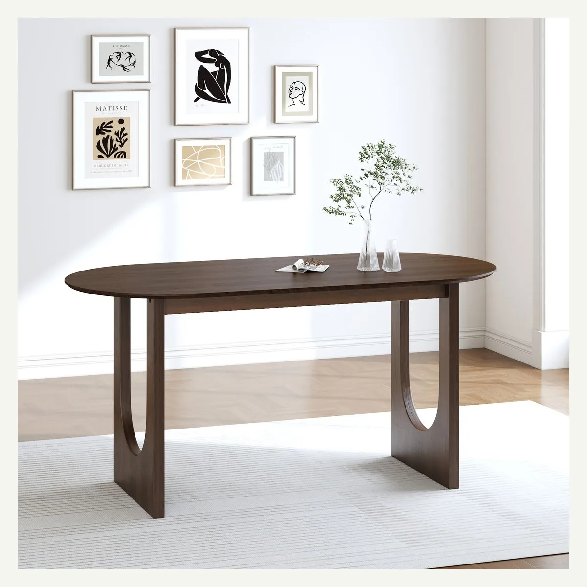 Oval Arch-Cutout Dining Table — dining setting