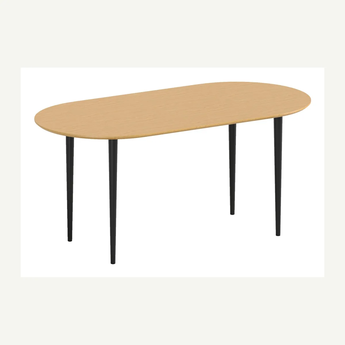 Oval Slim-Leg Dining Table — light finish