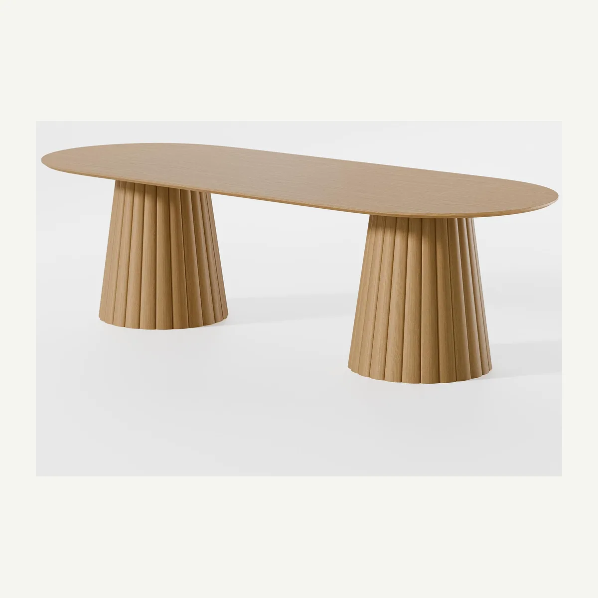 Oval Twin Tapered-Pedestal Table — supplied view 2