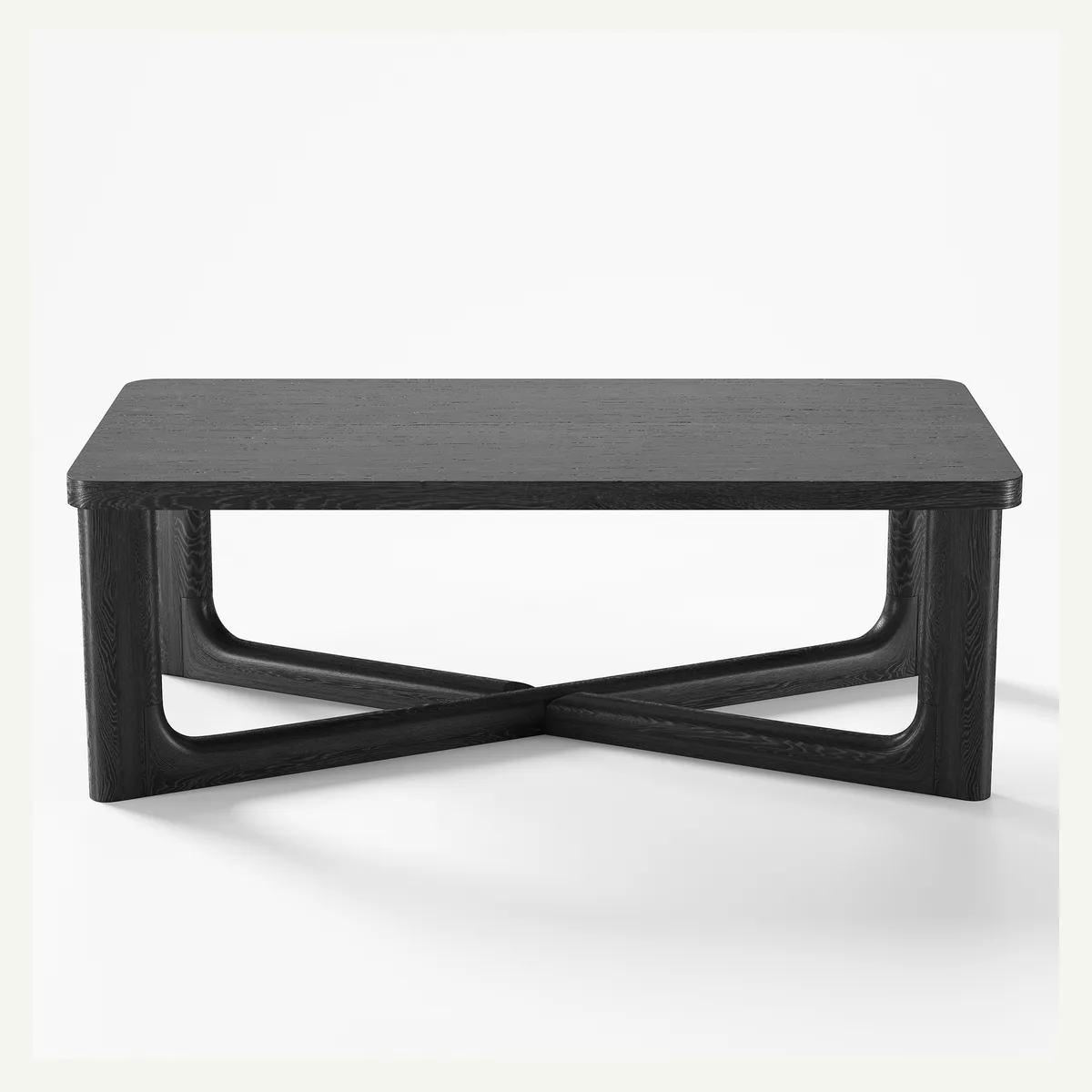 Rectangular Cross-Base Coffee Table — overview