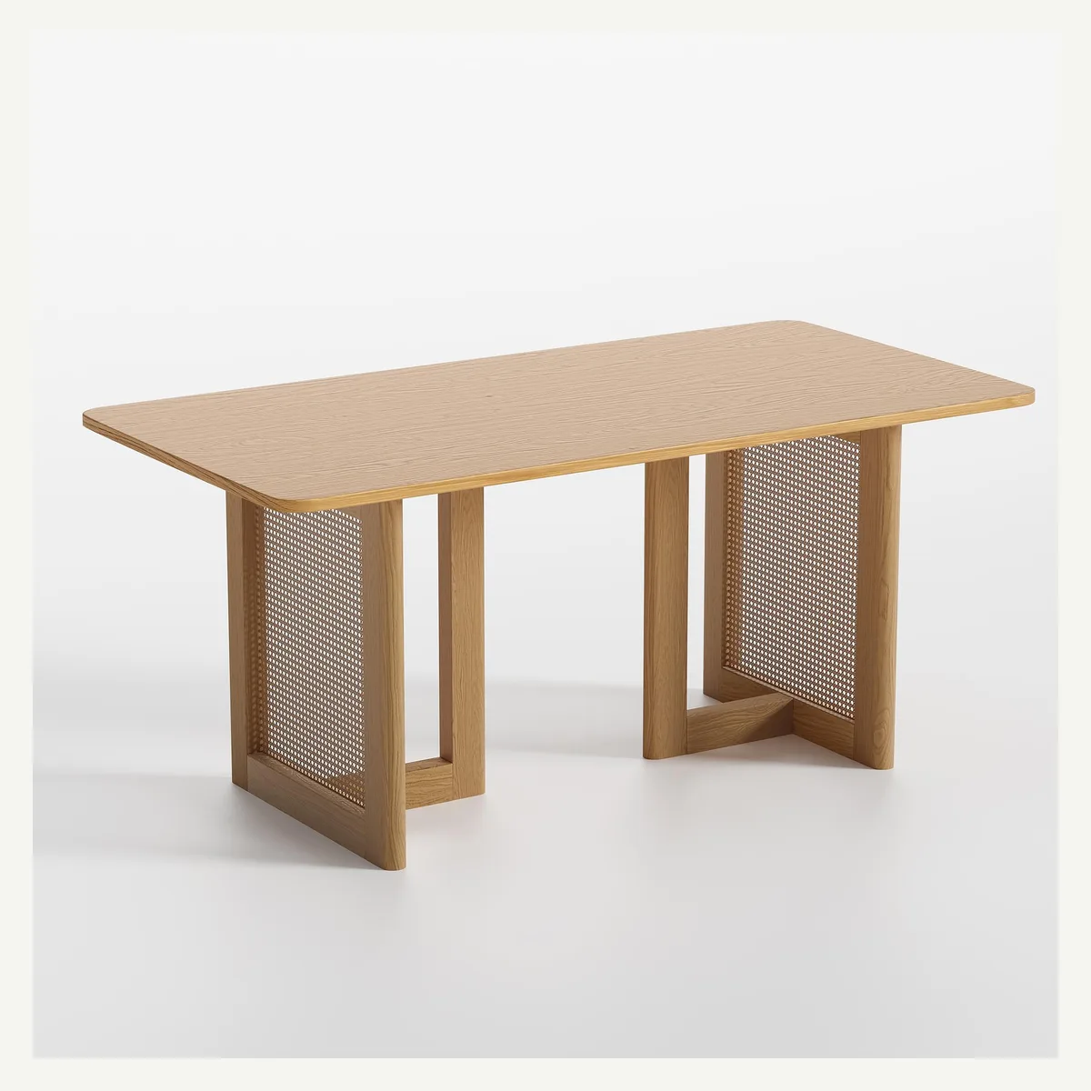 Rectangular Open-Frame Dining Table — overview