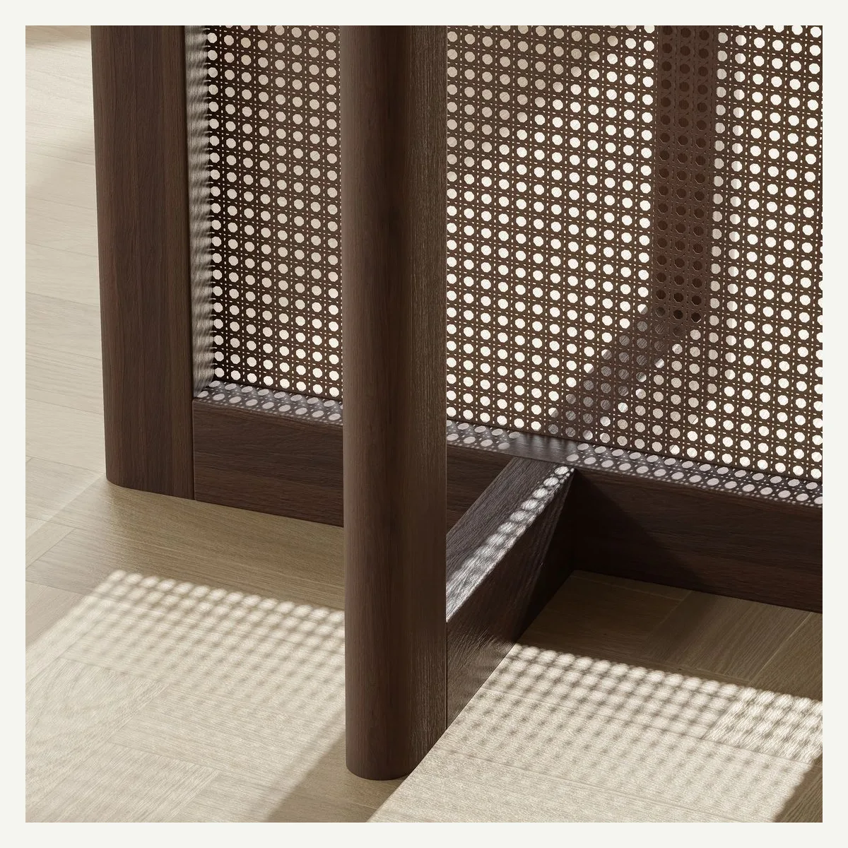 Round Open-Panel Dining Table — panel detail