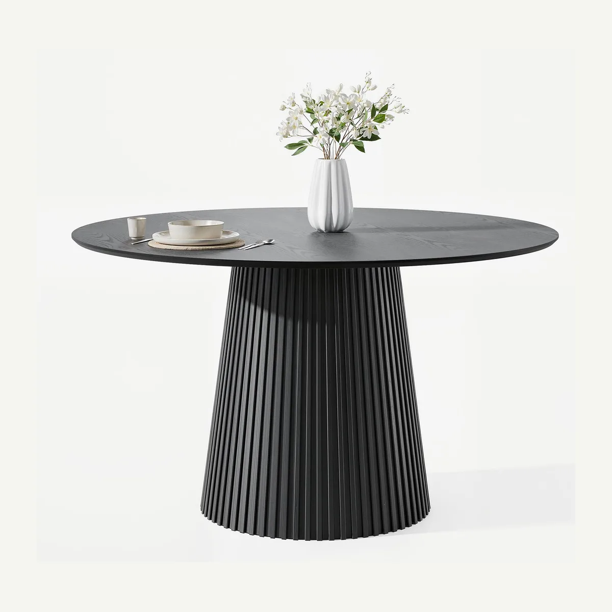 Round Tapered Fluted-Pedestal Table — supplied view 2