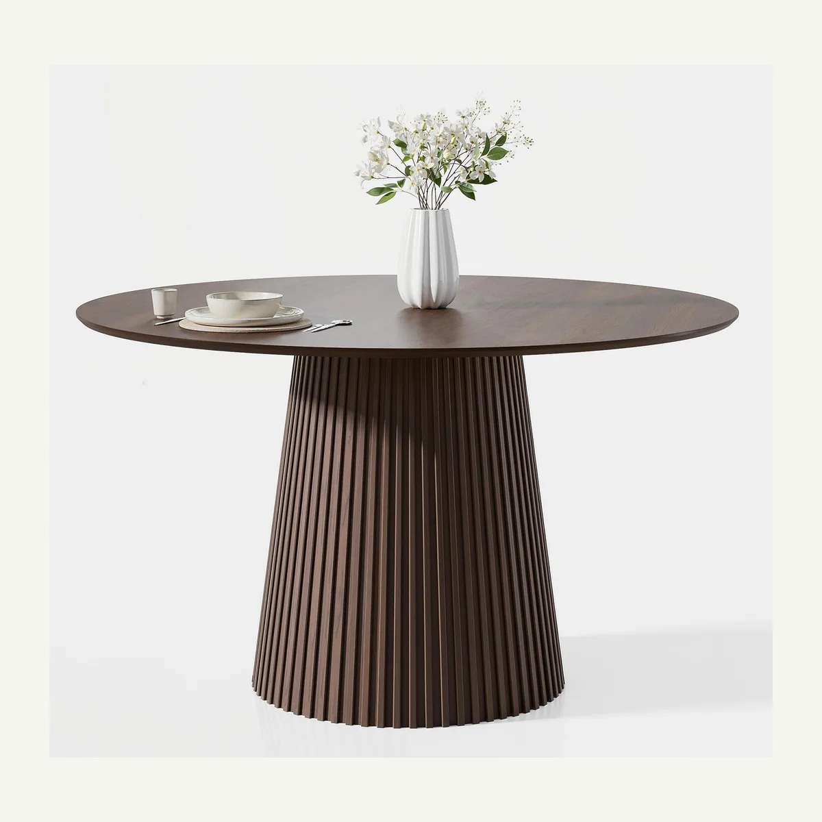 Round Tapered Fluted-Pedestal Table — supplied view 3