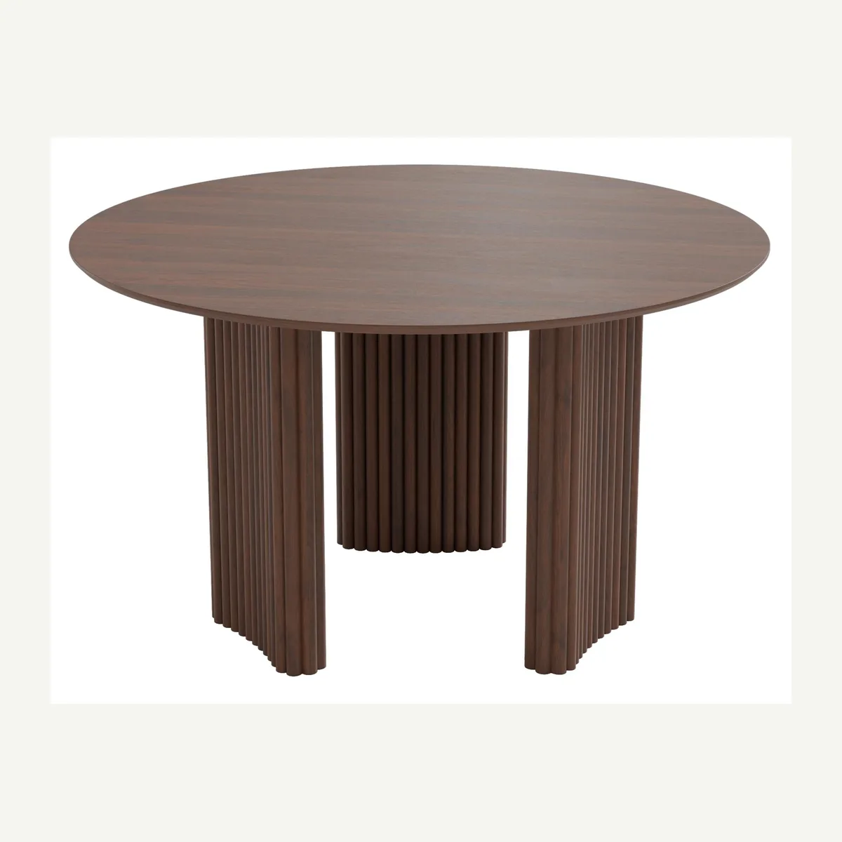 Round Three-Panel Fluted-Base Table — supplied view 3