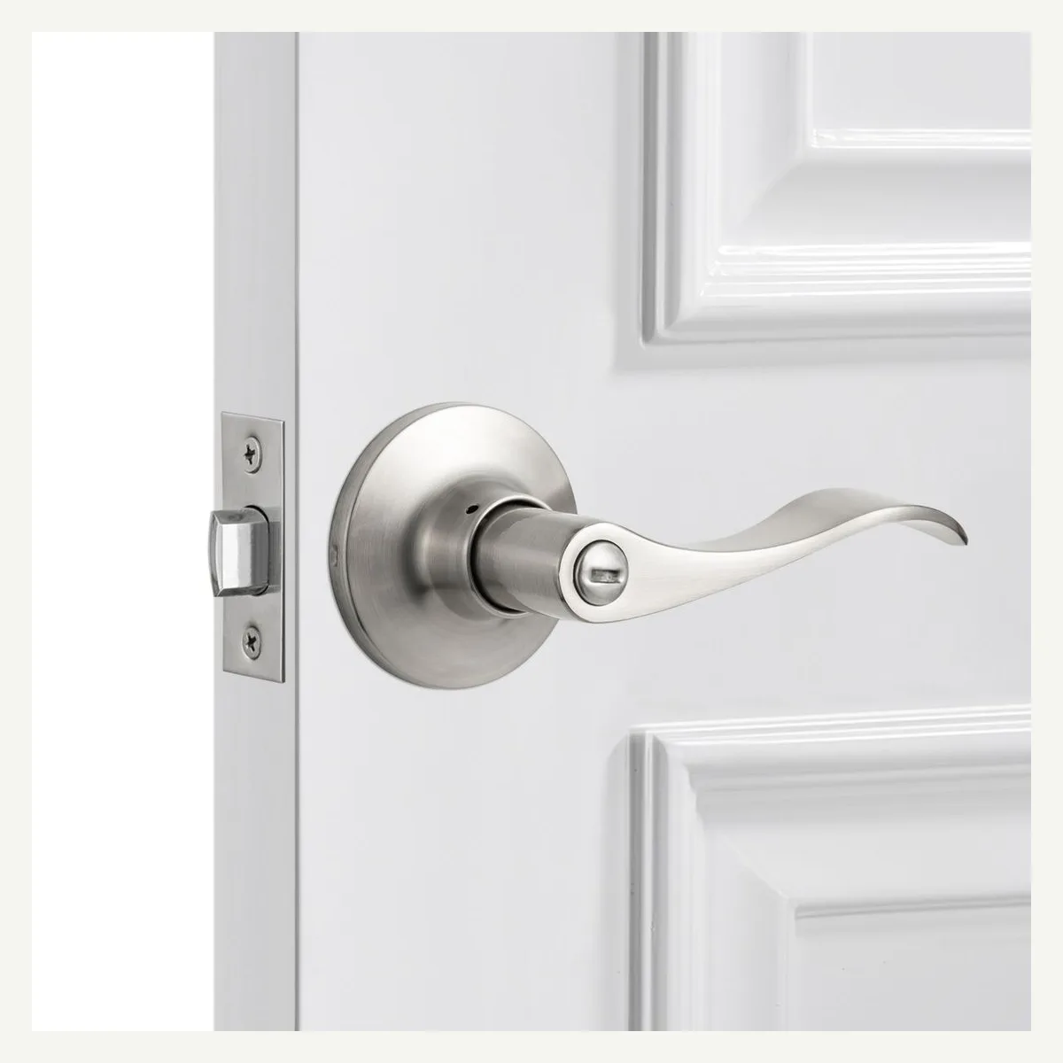 Silver-Tone Door Lever — alternate setting