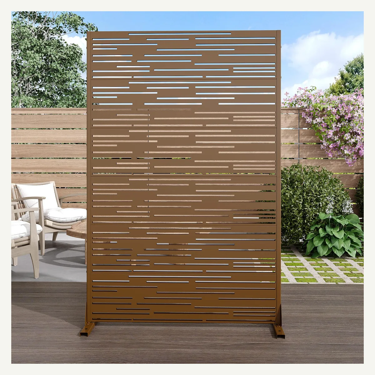 Staggered-Line Outdoor Screen — supplied view 2
