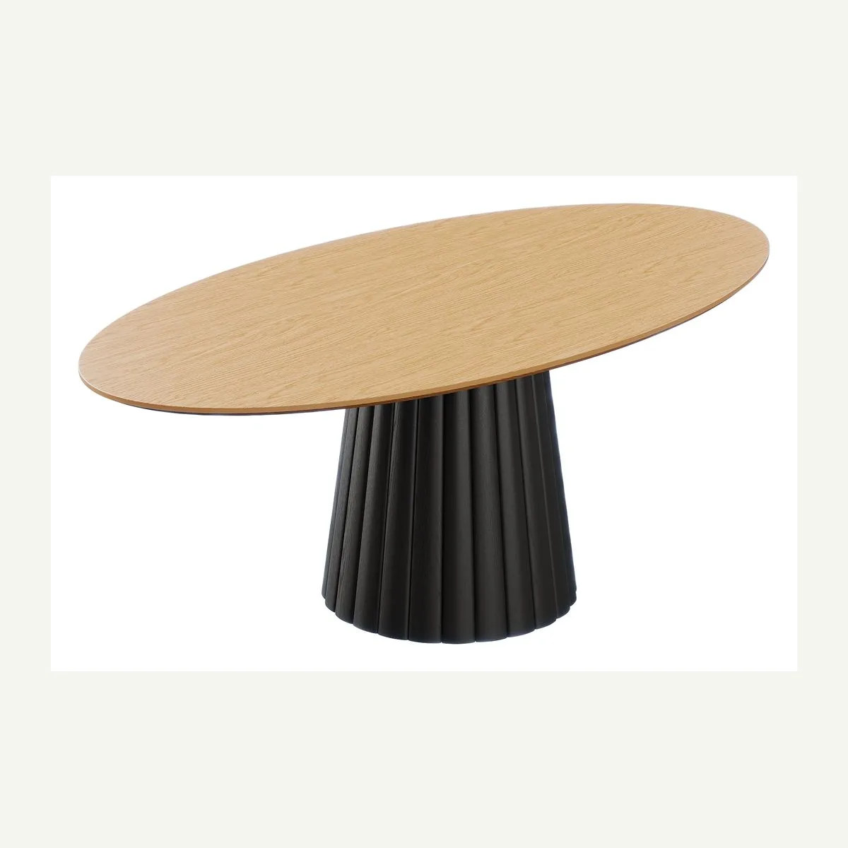 Two-Tone Oval Pedestal Dining Table — product view
