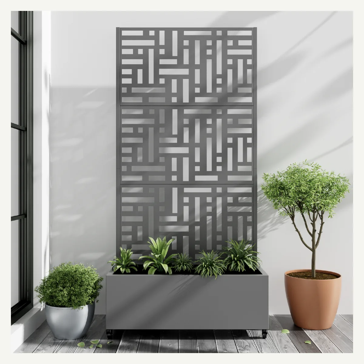 Woven-Grid Trellis Planter — supplied view 2